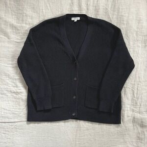 J.Crew Cotton Cashmere Cardigan Womens M Black
